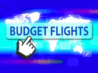 Image showing Budget Flights Shows Special Offer And Airplane