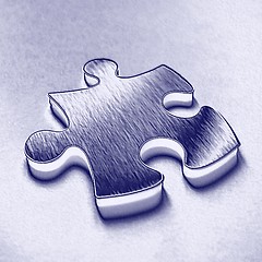 Image showing Blue jigsaw piece