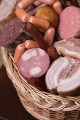 Image showing Variety of sausage products