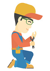 Image showing Repairman holding spanner.