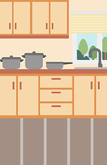 Image showing Background of kitchen with kitchenware.
