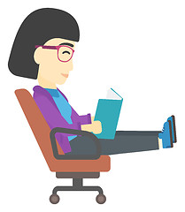 Image showing Business woman reading book.