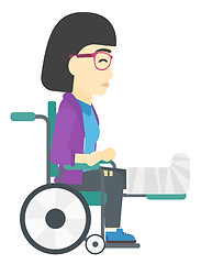 Image showing Patient sitting in wheelchair.