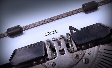 Image showing Old typewriter - April