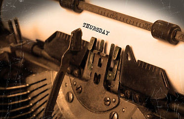 Image showing Thursday typography on a vintage typewriter