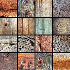 Image showing collection of damaged wood textures