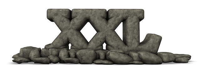 Image showing stone letters xxl on white background - 3d rendering