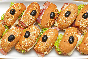 Image showing Ham Sandwiches