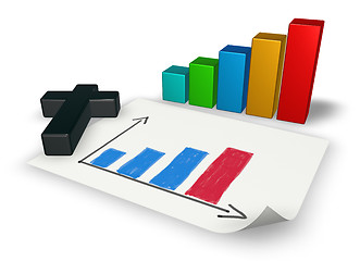 Image showing business graph with christian cross - 3d rendering