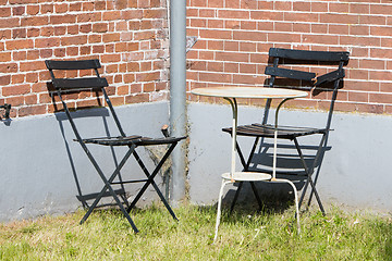 Image showing Garden chairs and table