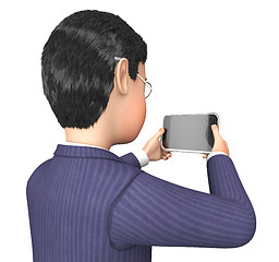 Image showing Smartphone Character Represents Business Person And Businessman 