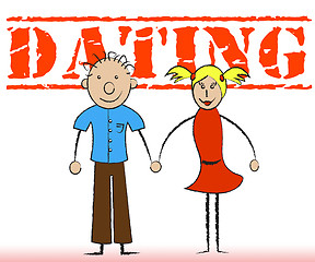 Image showing Dating Couple Means Romance Relationship And Togetherness