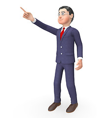 Image showing Pointing Character Means Hand Up And Commercial 3d Rendering