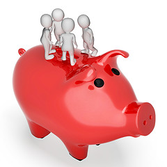 Image showing Savings Save Indicates Piggy Bank And Finance 3d Rendering