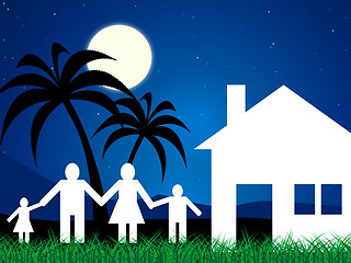 Image showing Vacation Home Represents Holiday Housing And Offspring
