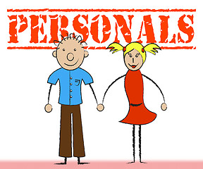 Image showing Personals Couple Means Looking Classified And Friendship