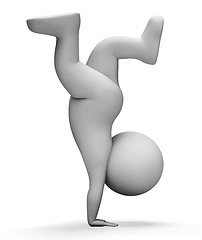 Image showing Character Handstand Indicates Getting Fit And Acrobat 3d Renderi