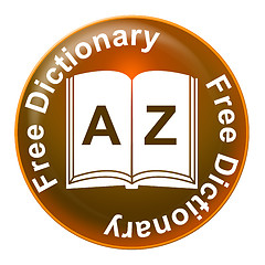 Image showing Free Dictionary Means No Charge And Dictionaries