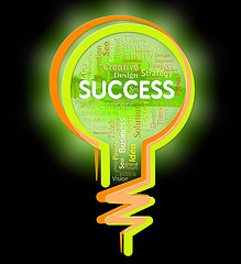 Image showing Success Lightbulb Represents Victor Winner And Prevail