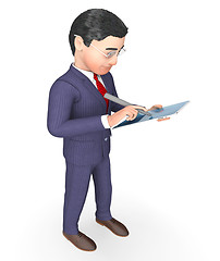 Image showing Businessman Writing Indicates Progress Report And Analysis 3d Re