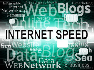 Image showing Internet Speed Represents Velocity Upload And Websites