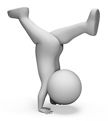 Image showing Gymnastics Exercise Represents Physical Activity And Acrobat 3d 