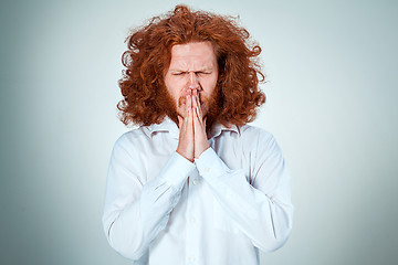 Image showing The young man in thought