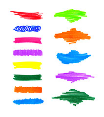 Image showing Abstract colorful hand draw elements
