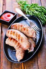 Image showing baked sausages
