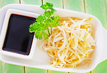 Image showing sprouts and soy sauce