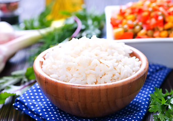 Image showing boiled rice with vegetables