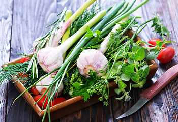 Image showing garlic and aroma herb