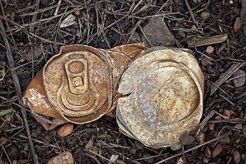 Image showing Crumpled beer can