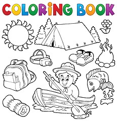 Image showing Coloring book summer outdoor collection