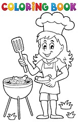 Image showing Coloring book barbeque theme 2