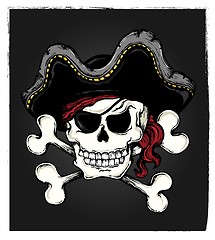 Image showing Vintage pirate skull theme 3