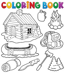 Image showing Coloring book outdoor objects collection