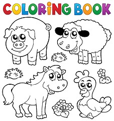 Image showing Coloring book with farm animals 5