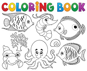 Image showing Coloring book marine life theme 2