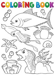 Image showing Coloring book marine life theme 1