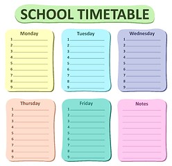 Image showing Weekly school timetable theme 1
