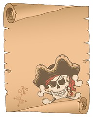 Image showing Parchment with pirate thematics 2