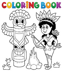 Image showing Coloring book Indian theme image 4