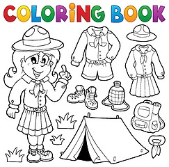 Image showing Coloring book scout thematics 1