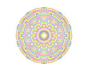 Image showing Abstract colorful concentric pattern