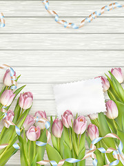 Image showing Paper card with tulips. EPS 10