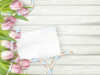 Image showing Paper card with tulips. EPS 10