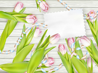 Image showing Paper card with tulips. EPS 10