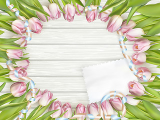 Image showing Paper card with tulips. EPS 10