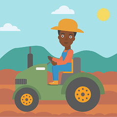 Image showing Farmer driving tractor.